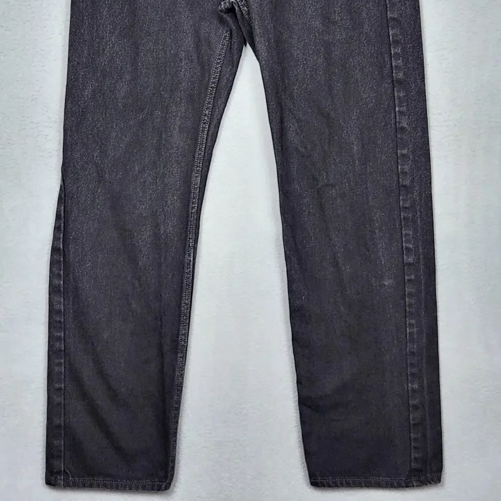 LEVIS 505 Jeans Mens 36x32 Black Straight Leg Zip Fly Classic Denim Actual 34x31